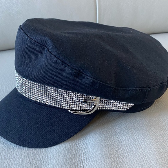 Black rhinestone newsboy cap - Picture 4 of 4